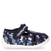 Templar sandalo in tessuto bambino blu camouflage | Boscaini Scarpe