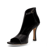 Sandalo con tacco in ecopelle nero | Boscaini Scarpe