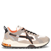 Breeze sneaker in pelle e tessuto taupe grigio - W6YZ | Boscaini Scarpe