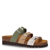 Hola ciabatta in pelle beige verde bianco - GRUNLAND | Boscaini Scarpe