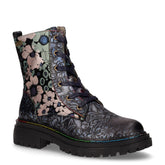 Anfibio in pelle e tessuto con zip blu | Boscaini Scarpe