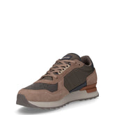 Sneaker in ecopelle e tessuto marrone grigio | Boscaini Scarpe