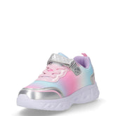 Vivienne sneaker in tessuto con luci bambina argento rosa | Boscaini Scarpe