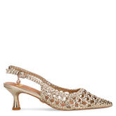 Slingback con tacco in ecopelle a punta oro - Nuovi arrivi Donna | Boscaini Scarpe
