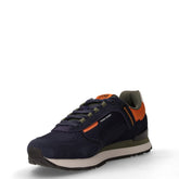 Travis Sport Colors sneaker in tessuto e pelle navy verde militare arancio | Boscaini Scarpe
