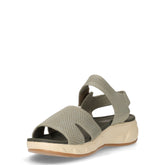 Sandalo in tessuto con strappo verde | Boscaini Scarpe