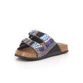 Ciabatta doppia fascia nero azzurro | Boscaini Scarpe