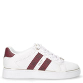 Sneaker in ecopelle con bande laterali bianco rosso | Boscaini Scarpe