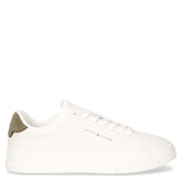 Th Court sneaker in pelle bianco verde - TOMMY HILFIGER | Boscaini Scarpe