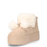 Stivaletto caldo cpn platform in tessuto beige | Boscaini Scarpe