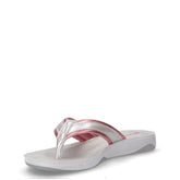 Infradito in ecopelle con fascetta a righe rosa argento | Boscaini Scarpe