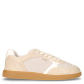 Connor 01 sneaker in ecopelle e tessuto cocco beige | Boscaini Scarpe
