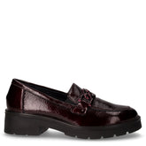 Mocassino in pelle vernice con catena bordeaux | Boscaini Scarpe