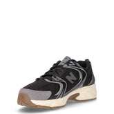 530 sneaker in pelle e tessuto nero grigio | Boscaini Scarpe