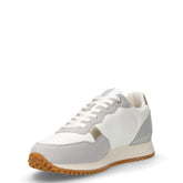 Sneaker in tessuto ed ecopelle bianco grigio oro | Boscaini Scarpe