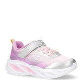 S Lights Cosmic Glow sneaker in tessuto ed ecopelle con luci bambina rosa argento | Boscaini Scarpe
