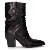 Camperos in pelle con tacco nero - Stivali Con Tacco Donna | Boscaini Scarpe