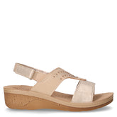 Sandalo in ecopelle con zeppa platino - Sandali Con Tacco Donna | Boscaini Scarpe