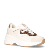 Sneaker in ecopelle e tessuto con zeppa bianco platino - Summer Days Sneakers Donna | Boscaini Scarpe