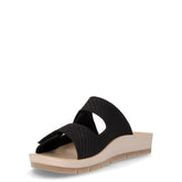 Ciabatta con strappi in tessuto nero | Boscaini Scarpe