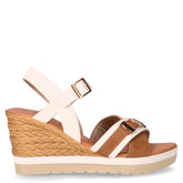 Sandalo in ecopelle con zeppa bianco | Boscaini Scarpe