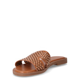 Ciabatta in ecopelle traforata con borchie marrone | Boscaini Scarpe