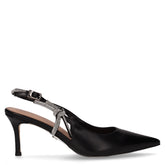 Slingback in ecopelle con tacco nero | Boscaini Scarpe