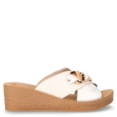 Ciabatta in ecopelle con zeppa bianco | Boscaini Scarpe