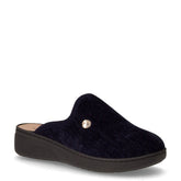 Alme ciabatta in tessuto con zeppa blu | Boscaini Scarpe
