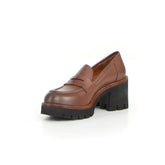 Mocassino tacco largo mattone marrone | Boscaini Scarpe