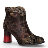 Tronchetto in pelle con zip caffè - Tronchetti Donna | Boscaini Scarpe