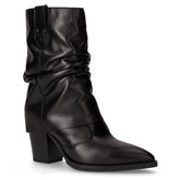 Camperos in pelle con tacco nero - Stivali Con Tacco Donna | Boscaini Scarpe