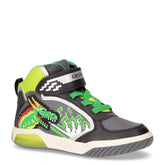 J inek boy A snaker da bambino con luci in ecopelle nero lime - GEOX BAMBINO | Boscaini Scarpe