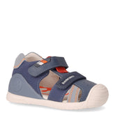 Sandalo in tessuto e pelle bambino petrolio - Summer Days Bambino | Boscaini Scarpe