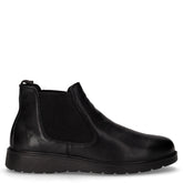 Stivaletto in pelle e tessuto nero | Boscaini Scarpe