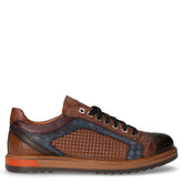 Stringata casual in pelle marrone blu | Boscaini Scarpe