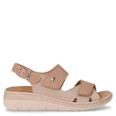 Sandalo in ecopelle con strappi taupe - Comfort Donna | Boscaini Scarpe