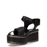 Sandalo con zeppa nero | Boscaini Scarpe