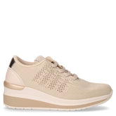Sneaker in tessuto con zeppa beige | Boscaini Scarpe