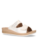 Ciabatta in ecopelle con zeppa bianco | Boscaini Scarpe