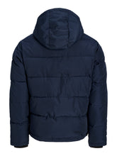 Piumino imbottito con cappuccio blu scuro | Boscaini Scarpe