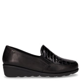 Mocassino in pelle con zeppa nero - Comfort Donna | Boscaini Scarpe