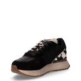 Stargirl Animalier sneaker in tessuto e pelle nero beige | Boscaini Scarpe