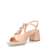 Sandalo in ecopelle con tacco rosa | Boscaini Scarpe