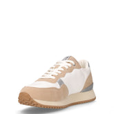 Sneaker in ecopelle e tessuto bianco beige | Boscaini Scarpe