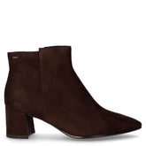 Tronchetto in tessuto scamosciato con zip mocca | Boscaini Scarpe