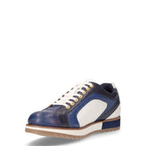 Stringata sportiva in pelle cielo blu bianco | Boscaini Scarpe