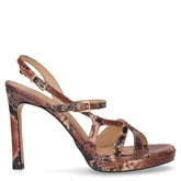 Sandalo in ecopelle con tacco cuoio - Sandali Con Tacco Donna | Boscaini Scarpe