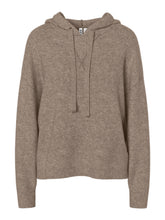 Maglione con cappuccio in maglia taupe | Boscaini Scarpe