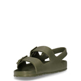 Sandalo da bambino in gomma verde militare | Boscaini Scarpe